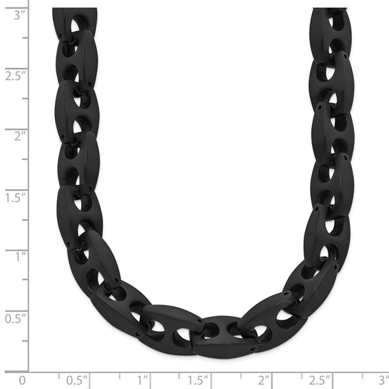 Chisel Stainless Steel Brushed Black IP-plated 24 inch Link Necklace