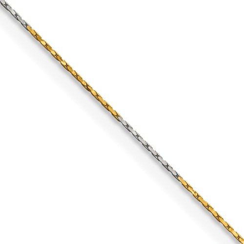 Chisel Two-tone Brass 0.85mm Fancy Chain, 16"