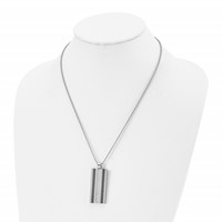 Chisel Stainless Steel Polished Black IP-plated Necklace with CZ Pendant on a Ball Chain, 20" view 4
