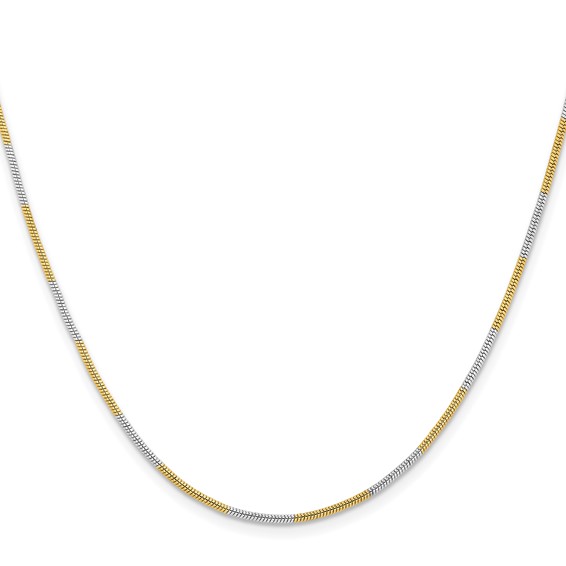 Chisel Gold-Tone Over Brass Bi-Color Snake Chain