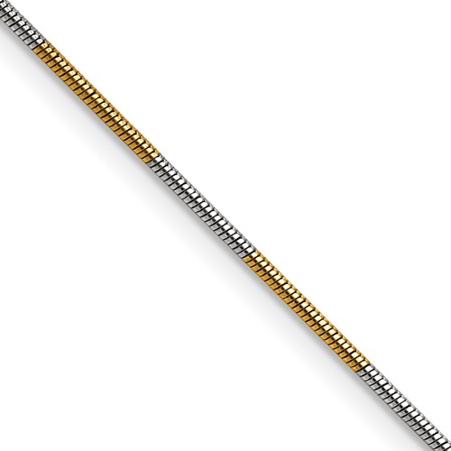Chisel Two-tone Brass 1.00mm Snake Chain, 16"