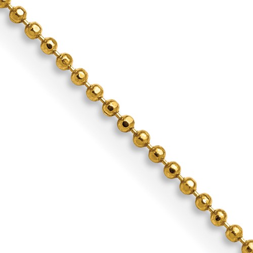 Chisel Gold-tone Brass 1.50mm Plated Ball Chain, 16"