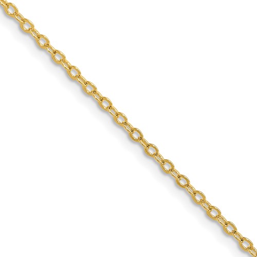 Chisel Gold-tone Brass 1.70mm Plated 16 Inch Rolo Chain