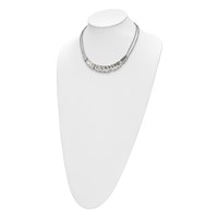 Stainless Steel Polished and Textured Necklace, 17" view 4