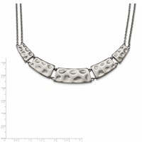 Stainless Steel Polished and Textured Necklace, 17" view 3