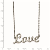 Chisel Stainless Steel Polished Love on a Cable Chain Necklace - 16in view 3