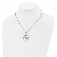 Stainless Steel Polished Necklace with 2in Ext, 17" view 4