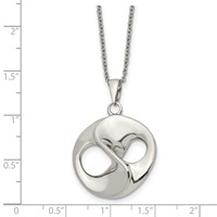 Stainless Steel Polished Necklace with 2in Ext, 17" view 5