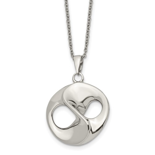 Stainless Steel Polished Necklace with 2in Ext - 17in