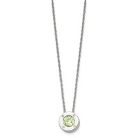 Chisel Stainless Steel Polished CZ May Birthstone Circle Pendant on a Multi-Link Chain Necklace, 20" view 3