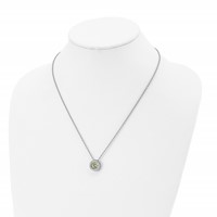 Chisel Stainless Steel Polished CZ May Birthstone Circle Pendant on a Multi-Link Chain Necklace, 20" view 4