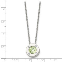 Chisel Stainless Steel Polished CZ May Birthstone Circle Pendant on a Multi-Link Chain Necklace, 20" view 5
