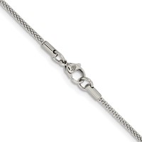 Chisel Stainless Steel Polished 2mm Bismark Chain, 18" view 3