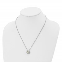 Chisel Stainless Steel Polished CZ August Birthstone Circle Pendant on a Multi-Link Chain Necklace, 20" view 4