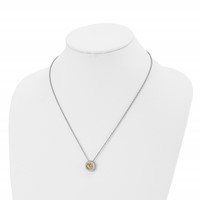 Chisel Stainless Steel Polished CZ November Birthstone Circle Pendant on a Multi-Link Chain Necklace - 20in view 4