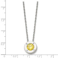 Chisel Stainless Steel Polished CZ November Birthstone Circle Pendant on a Multi-Link Chain Necklace - 20in view 5