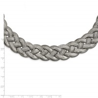 Stainless Steel Polished Braided Mesh Necklace with Ext. 16in, 3.5" view 3