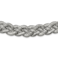 Stainless Steel Polished Braided Mesh Necklace with Ext. 16in, 3.5" view 1