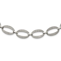 Stainless Steel Polished Laser Cut Necklace with 1.75in Ext, 17" view 1