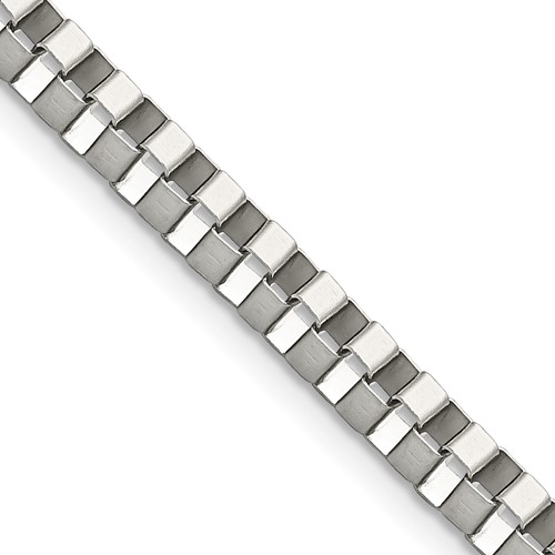 Chisel Stainless Steel Polished 4mm Box Chain, 20"