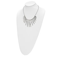 Chisel Stainless Steel Polished Bars and Beads on a Snake Chain Necklace with a 2 Inch Extension, 19" view 5
