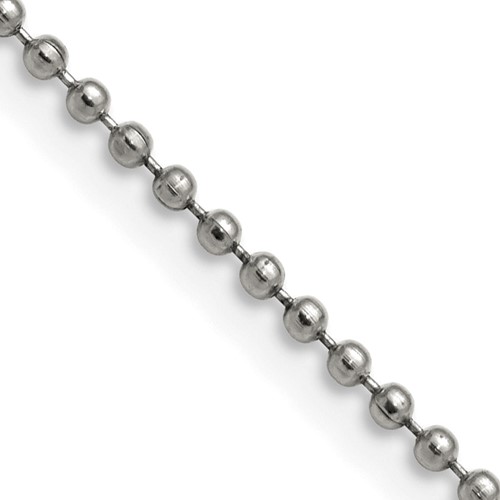 Chisel Stainless Steel Polished 2mm Ball Chain, 16"