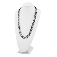 Stainless Steel Polished W Black Ceramic W 2in Ext. 30in Necklace view 5