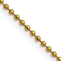 Chisel Stainless Steel Polished Yellow IP-plated 2mm Ball Chain, 18" view 1