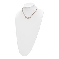 Stainless Steel Polished Rose IP Necklace with Glass with 2.5in Ext, 16.5" view 4