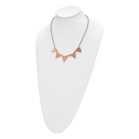 Stainless Steel Polished Rose IP-Plated Triangle Charms Necklace with Ext, 2" view 4