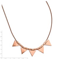 Stainless Steel Polished Rose IP-Plated Triangle Charms Necklace with Ext, 2" view 3