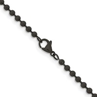 Chisel Stainless Steel Polished Black IP-plated 3mm Ball Chain - 18in view 3