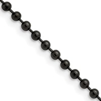 Chisel Stainless Steel Polished Black IP-plated 3mm Ball Chain - 18in view 1
