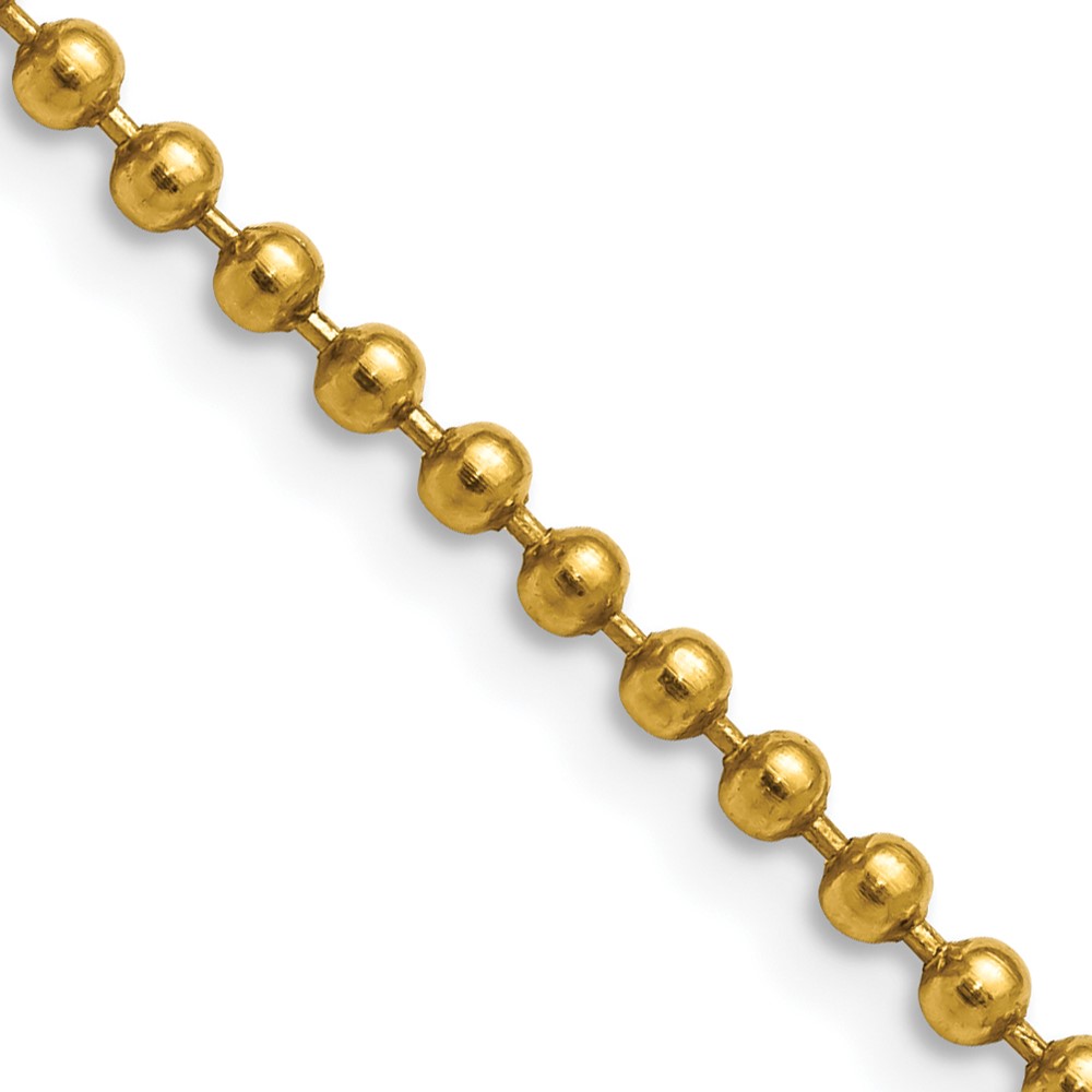 Chisel Stainless Steel Polished Yellow IP-plated 3mm Ball Chain, 18"
