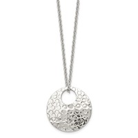 Stainless Steel Polished Hammered Necklace, 18" view 3