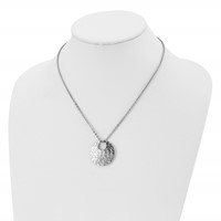 Stainless Steel Polished Hammered Necklace, 18" view 4