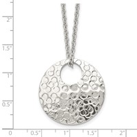 Stainless Steel Polished Hammered Necklace, 18" view 5
