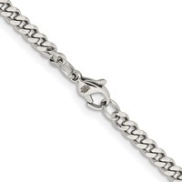 Chisel Stainless Steel Polished 4mm Curb Chain - 18in view 3