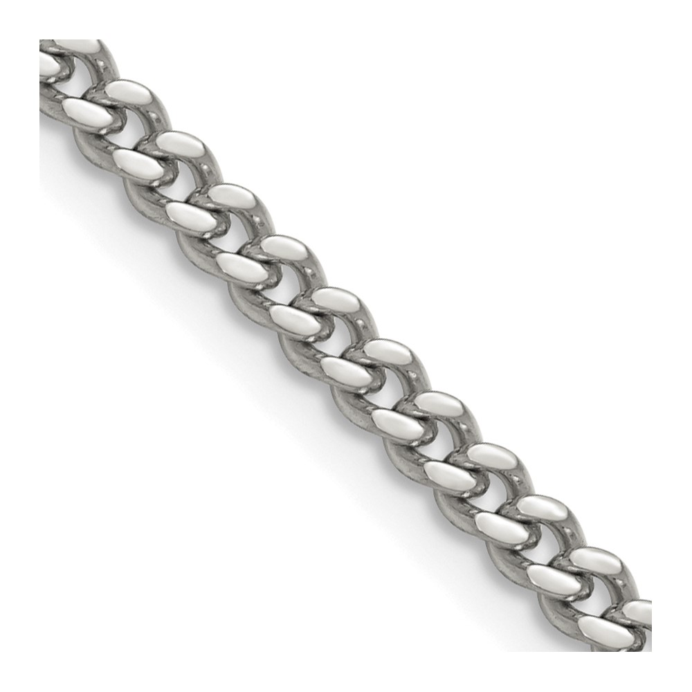 Chisel Stainless Steel Polished 4mm Curb Chain - 18in