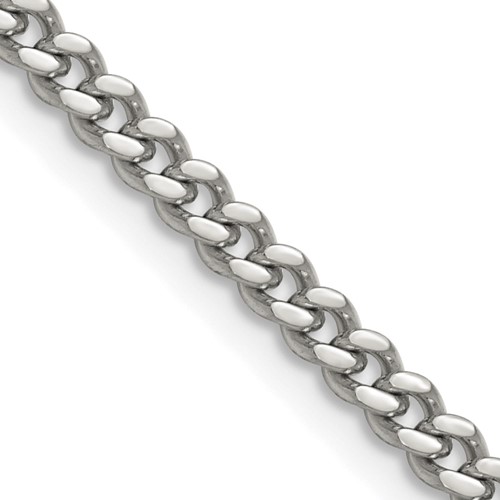 Chisel Stainless Steel Polished 4mm Curb Chain, 18"
