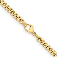 Chisel Stainless Steel Polished Yellow IP-plated 4mm Curb Chain - 18in view 3