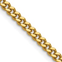 Chisel Stainless Steel Polished Yellow IP-plated 4mm Curb Chain - 18in view 1