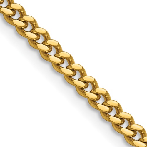 Chisel Stainless Steel Polished Yellow IP-plated 4mm Curb Chain, 18"