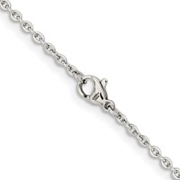 Chisel Stainless Steel Polished 2.3mm Cable Chain - 16in view 3