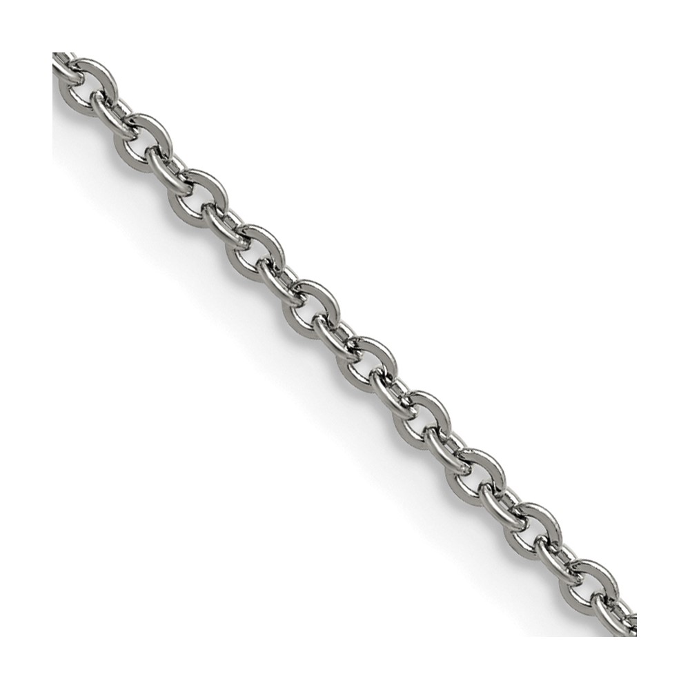Chisel Stainless Steel Polished 2.3mm Cable Chain - 16in