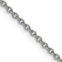 Chisel Stainless Steel Polished 2.3mm Cable Chain - 16in view 1