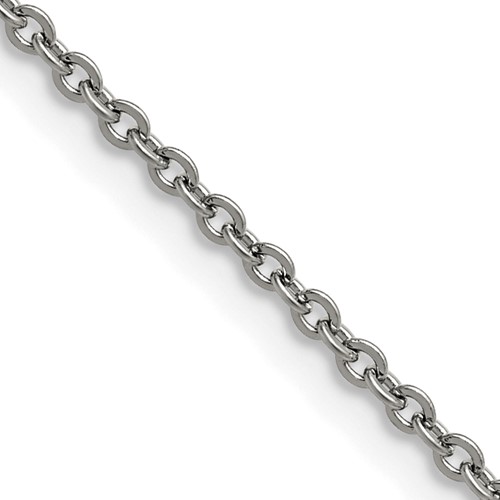 Chisel Stainless Steel Polished 2.3mm 16 Inch Cable Chain