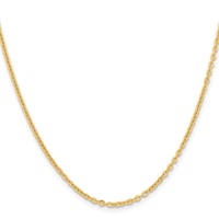 Chisel Stainless Steel Polished Yellow IP-plated 2.3mm Cable Chain, 18" view 2