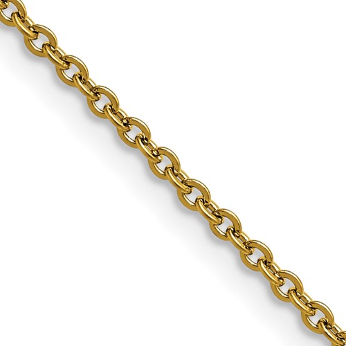 Chisel Stainless Steel Polished Yellow IP-plated 2.3mm Cable Chain, 18"