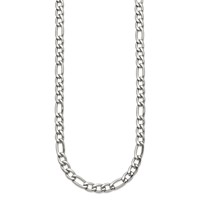 Chisel Stainless Steel Polished 6mm Figaro Chain, 24" view 3